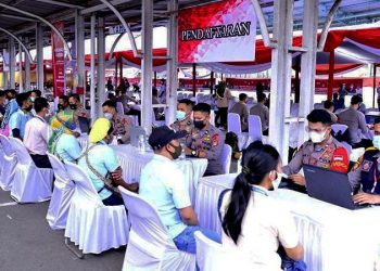 Tinjau Vaksinasi Massal KSPSI, Kapolri: Buruh Harus Tetap Sehat dan Dijauhi dari Corona