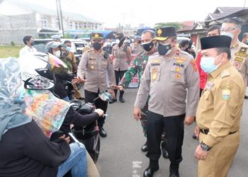 Wakapolda dan Forkopimda Jambi Laksanakan Pengecekan PPKM Level 4 di Pos Penyekatan Pintu Masuk Kota Jambi
