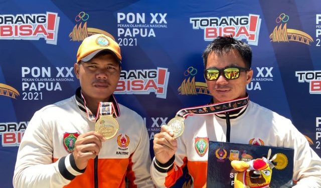 Luar Biasa, Dua Personel Polda Kalteng Sabet Medali Emas di PON Papua 2021